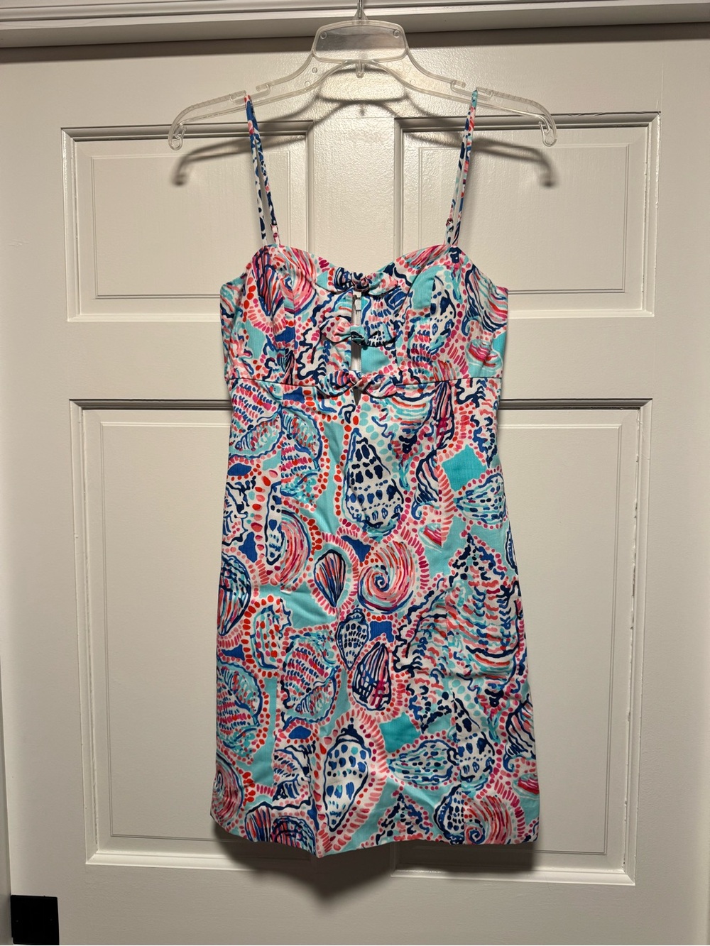 Lilly Pulitzer Aqua, Pink & Navy Shell-Print Mini Sundress